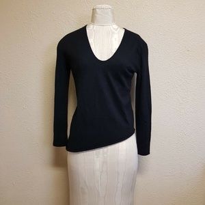 Rachel Zoe 100 % cashmere V neck Black Sweater